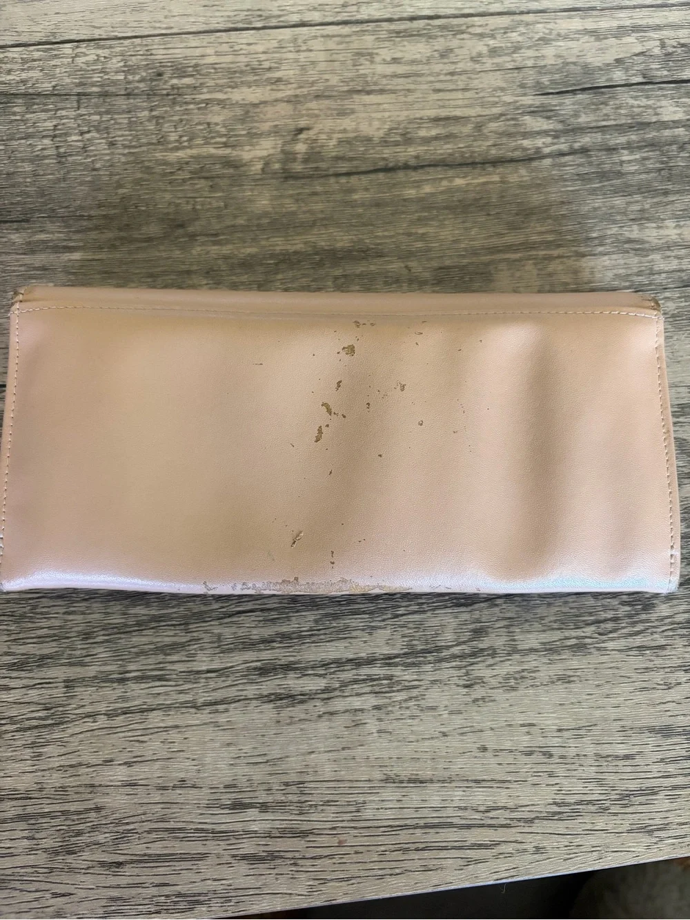 Long champ Leather Clutch Wallet with Gold Horse Emblem - Blush